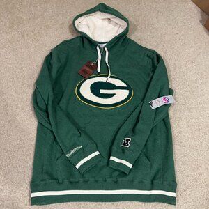 Mitchell & Ness Green Bay Packers Home Stretch Fleece Hoodie Size XL